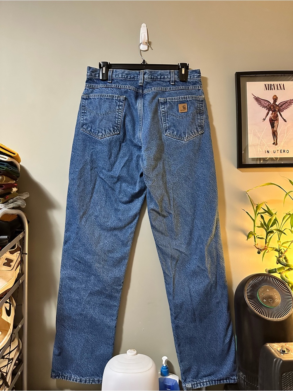 Carhartt Men's Relaxed Straight-Leg Blue Denim Jeans 36x34